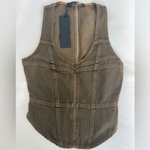 Lioness Brown Denim Vest🤎 NWT